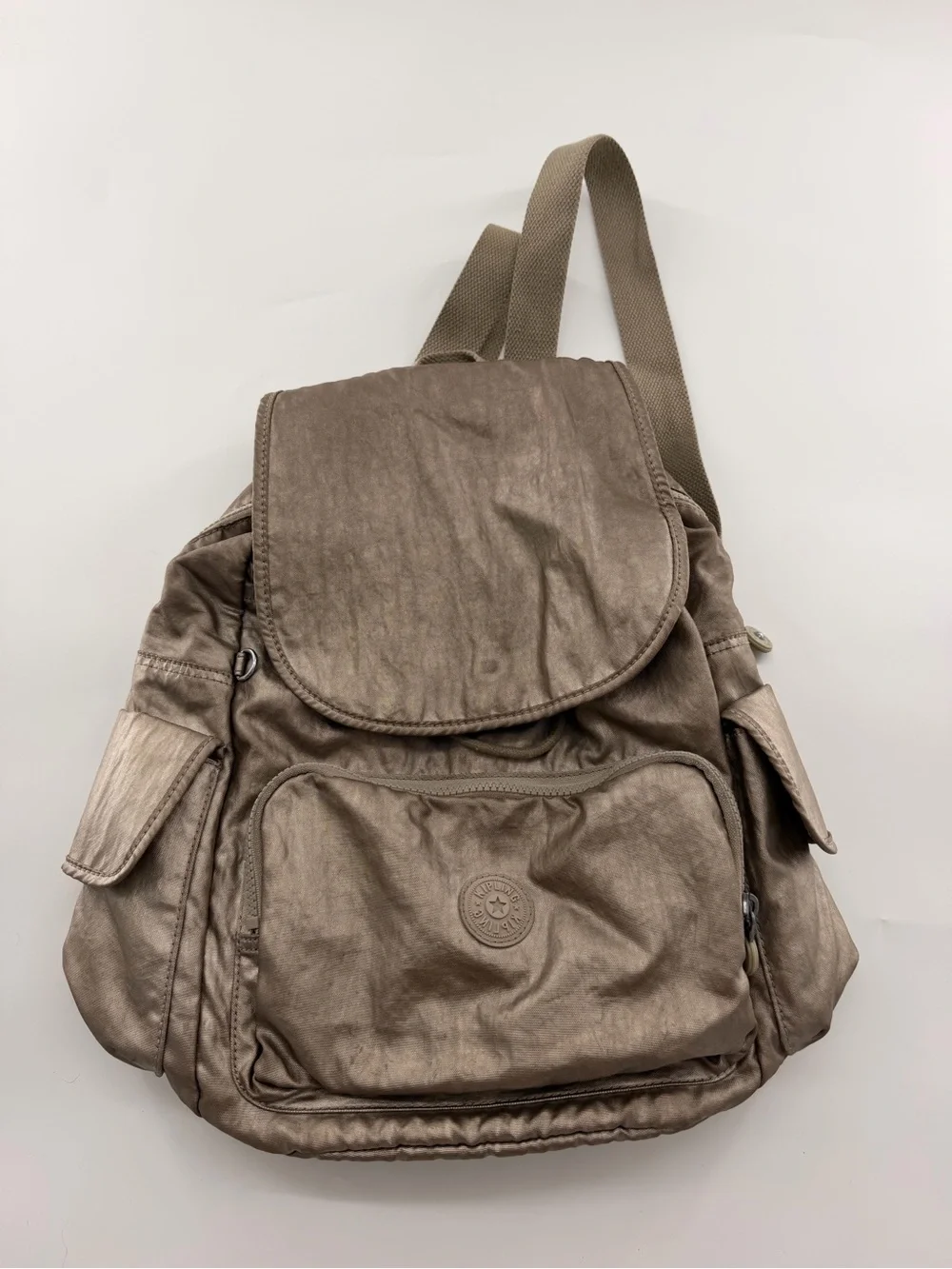 Kipling City Backpack Metallic Glow Gold School Casual Kipling Girl Kid Adult